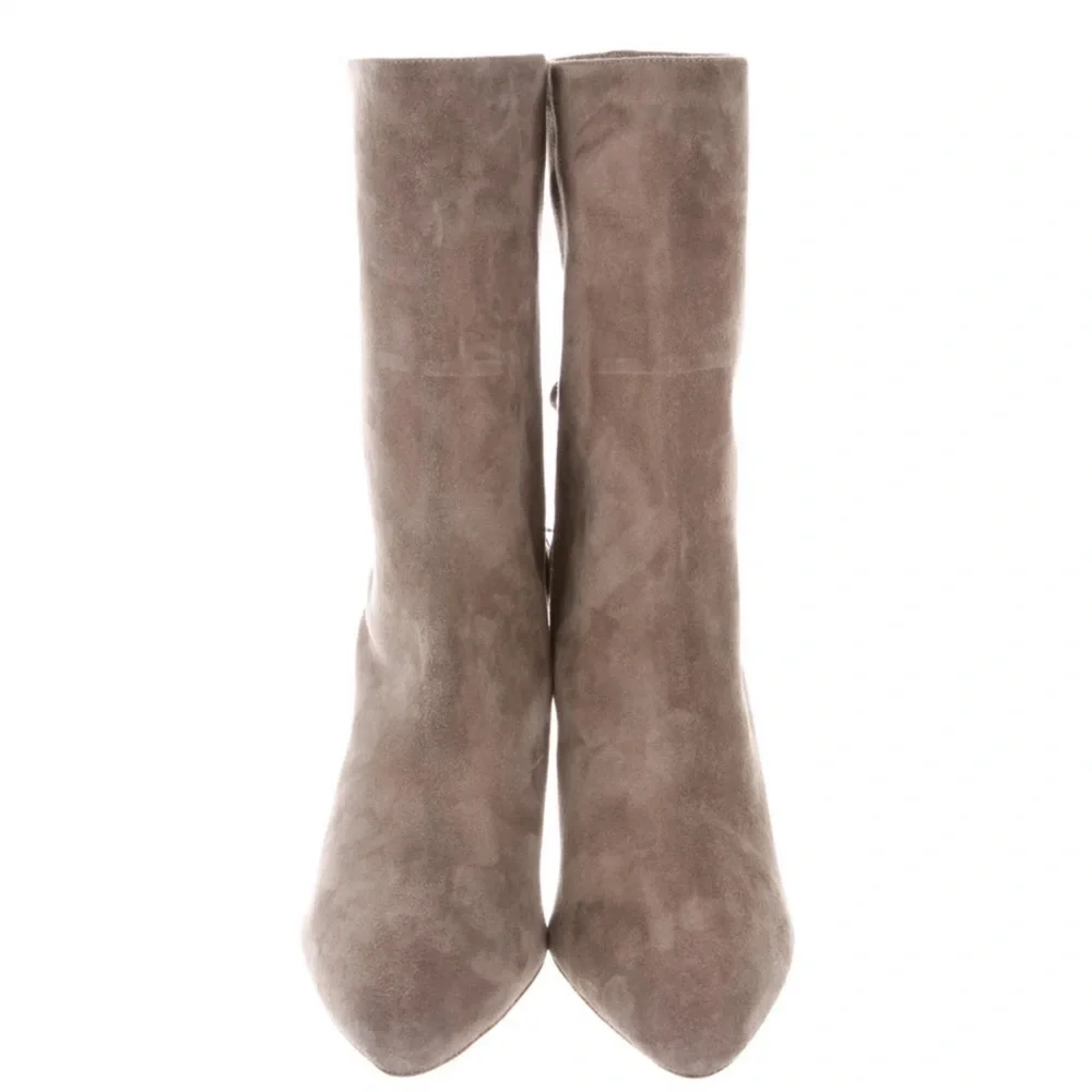 AQUAZZURA‎ X Claudia Schiffer Pointed-Toe Grey Ankle Boots